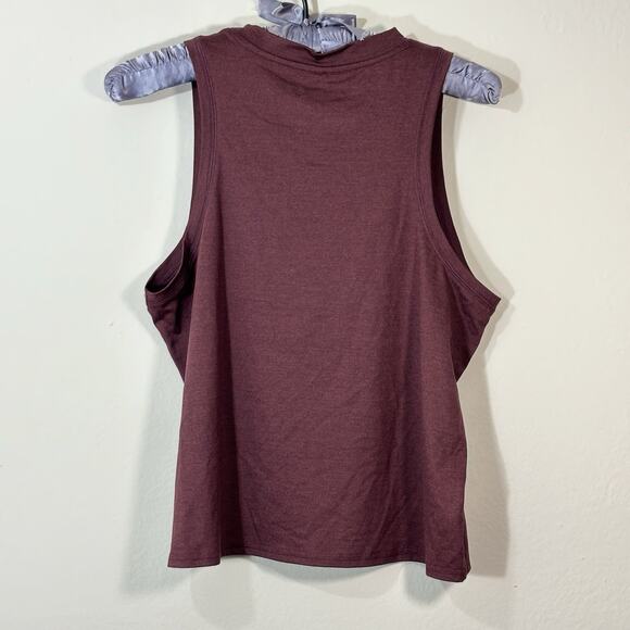 Quince Women Essential Run Cropped Muscle Tank Sleeveless Top Maroon S NWT - Picture 2 of 5